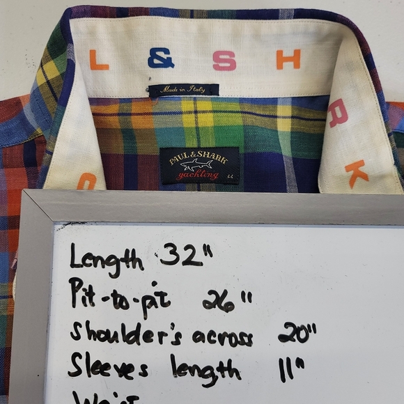 Paul & Shark Yatching cotton plaid short sleeves button down Shirt - Picture 13 of 13